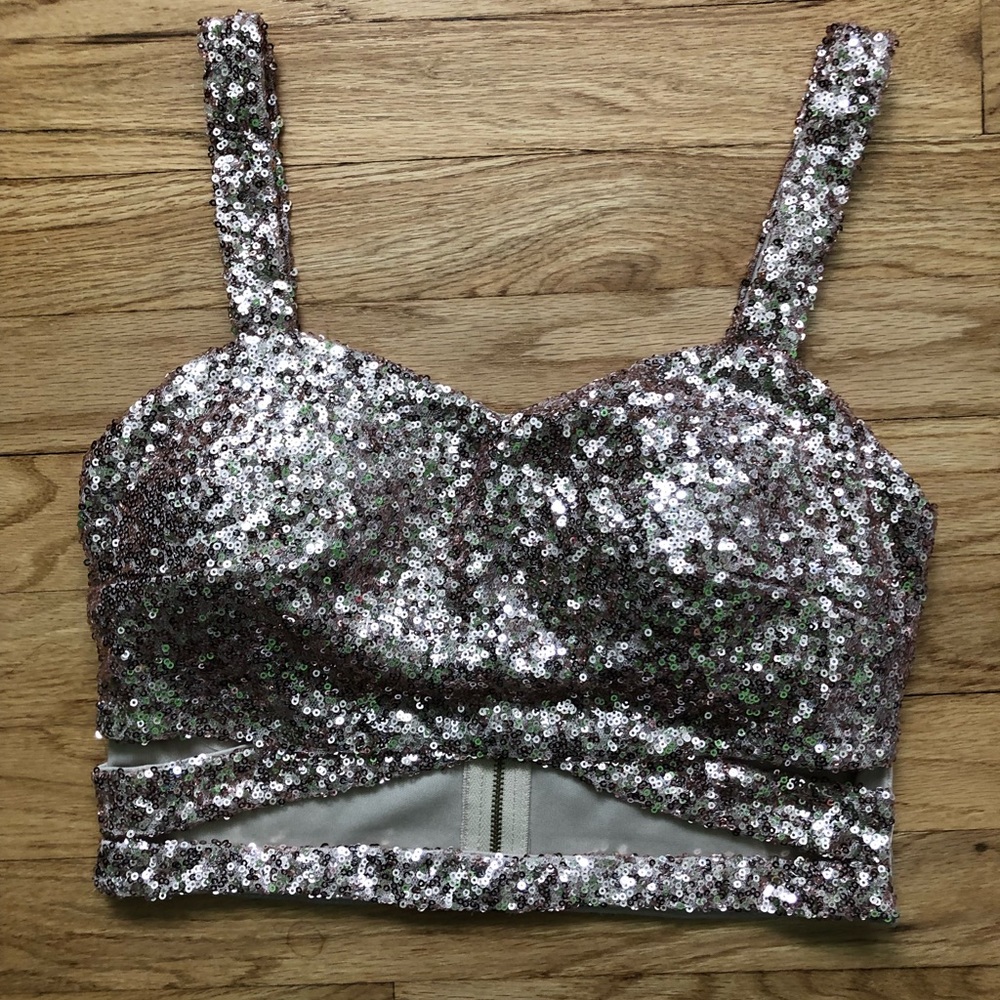 sequin crop top